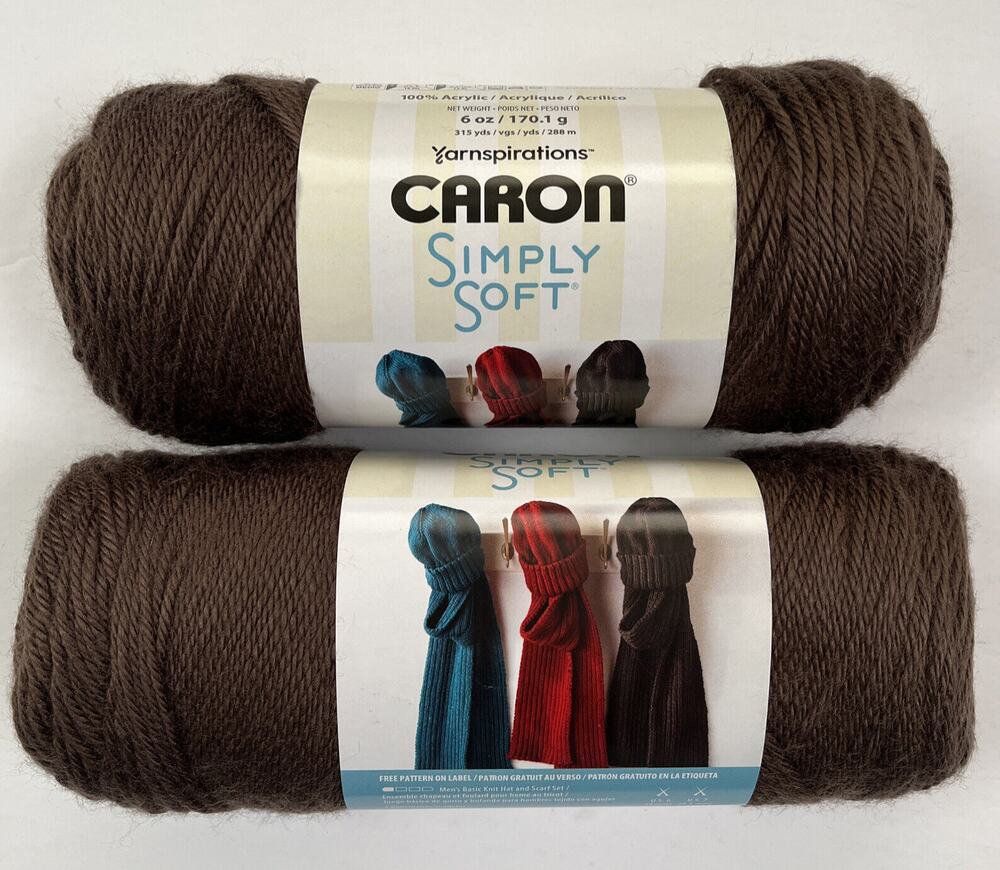 Caron Simply Soft Yarn 6 Oz 9783 Taupe 2 Skeins Acrylic Crochet Knitting
